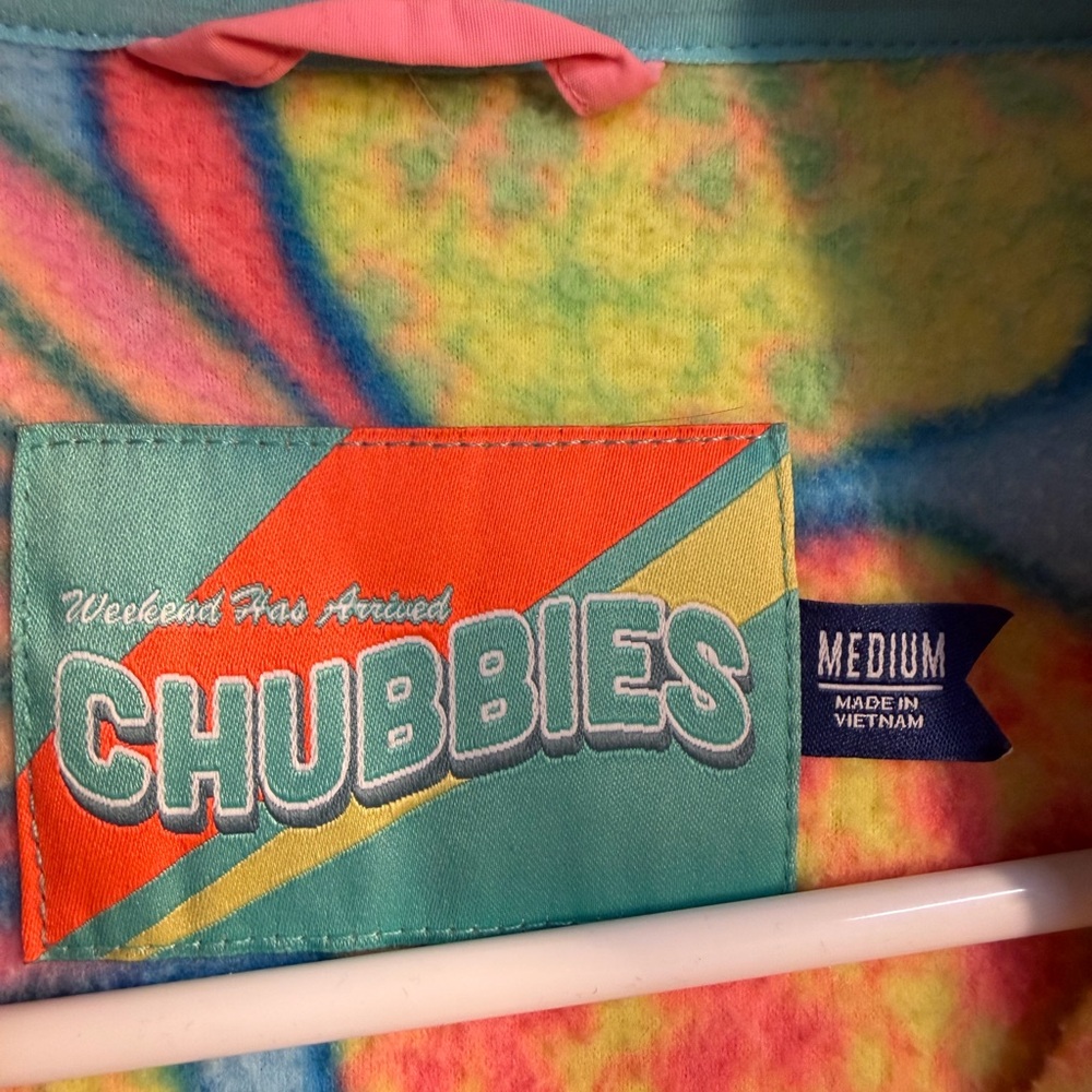 Chubbies Multicolor Pineapple Print Women's Quarter Zip Pullover Fleece Shirt - Picture 6 of 6